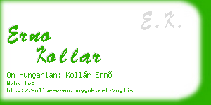 erno kollar business card